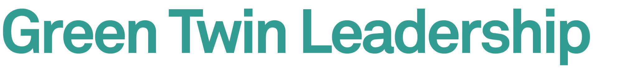 Projektlogga med texten Green Twin Leadership